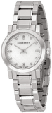 Burberry The City Diamonds Mother of Pearl Dial Silver Steel Strap Watch for Women - BU9224