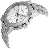 Burberry The City Chronograph Silver Dial Silver Steel Strap Watch for Men - BU9350