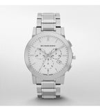 Burberry The City Chronograph Silver Dial Silver Steel Strap Watch for Men - BU9350