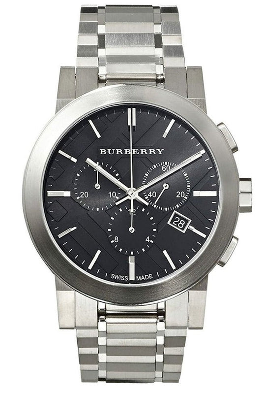 Buy Shop Burberry The City Black Dial Silver Steel Strap Watch for Men - BU9351 USA Online