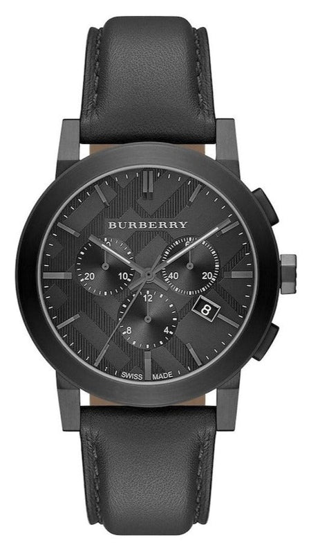 Buy Shop Burberry The City Black Dial Black Leather Strap Watch for Men - BU9364 USA Online