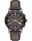 Buy Shop Burberry The City Chronograph Ion Plated Grey Dial Grey Leather Strap Watch for Men - BU9384 USA Online