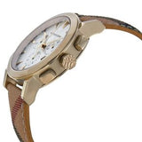Buy Shop Burberry The City White Dial Haymarket Beige Leather Strap Watch for Women - BU9752 USA Online