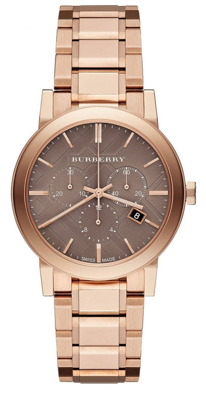 Buy Shop Burberry The City Grey Dial Rose Gold Steel Strap Unisex Watch - BU9754 USA Online
