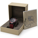 Burberry The City Chronograph Black Dial Red Rubber Strap Watch For Men - BU9805