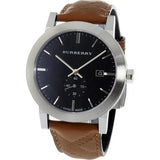 Buy Shop Burberry The City Black Dial Brown Leather Strap Watch for Men - BU9905 USA Online