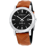 Buy Shop Burberry The City Black Dial Brown Leather Strap Watch for Men - BU9905 USA Online