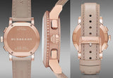 Buy Shop Burberry Chronograph Rose Gold Dial Beige Leather Strap Watch for Women - BU9704 USA Online