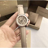 Buy Shop Burberry Chronograph Rose Gold Dial Beige Leather Strap Watch for Women - BU9704 USA Online