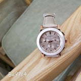 Buy Shop Burberry Chronograph Rose Gold Dial Beige Leather Strap Watch for Women - BU9704 USA Online