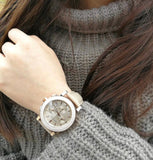 Buy Shop Burberry Chronograph Rose Gold Dial Beige Leather Strap Watch for Women - BU9704 USA Online