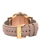 Buy Shop Burberry Chronograph Rose Gold Dial Beige Leather Strap Watch for Women - BU9704 USA Online