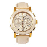 Buy Shop Burberry Chronograph Rose Gold Dial Beige Leather Strap Watch for Women - BU9704 USA Online