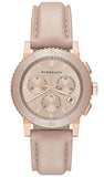 Buy Shop Burberry Chronograph Rose Gold Dial Beige Leather Strap Watch for Women - BU9704 USA Online
