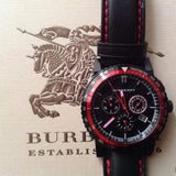 Buy Shop Burberry City Chronograph Black Dial Black Leather Strap Watch for Men - BU9803 USA Online