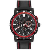 Buy Shop Burberry City Chronograph Black Dial Black Leather Strap Watch for Men - BU9803 USA Online