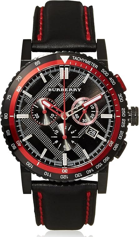 Buy Shop Burberry City Chronograph Black Dial Black Leather Strap Watch for Men - BU9803 USA Online