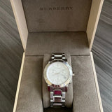 Buy Shop Burberry City Chronograph White Dial Silver Steel Strap Watch For Women - BU9700 USA Online