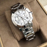 Buy Shop Burberry City Chronograph White Dial Silver Steel Strap Watch For Women - BU9700 USA Online
