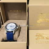 Buy Shop Burberry City Sport Chronograph White Dial Blue Rubber Strap Watch For Men - BU9808 USA Online