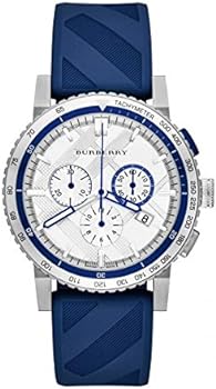 Buy Shop Burberry City Sport Chronograph White Dial Blue Rubber Strap Watch For Men - BU9808 USA Online