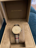 Buy Shop Burberry Classic Champagne Gold Dial Horseferry Leather Strap Watch for Women - BU10104 USA Online