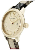 Buy Shop Burberry Classic Champagne Gold Dial Horseferry Leather Strap Watch for Women - BU10104 USA Online