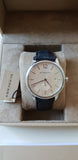 Buy Shop Burberry Classic Round Cream Dial Black Leather Strap Watch for Men - BU10008 USA Online