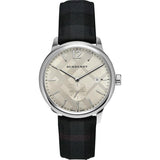 Buy Shop Burberry Classic Round Cream Dial Black Leather Strap Watch for Men - BU10008 USA Online