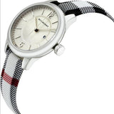 Buy Shop Burberry Classic Stone Silver Dial Horseberry Black Leather Strap Watch for Women - BU10103 USA Online