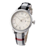 Buy Shop Burberry Classic Stone Silver Dial Horseberry Black Leather Strap Watch for Women - BU10103 USA Online