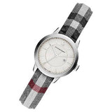 Buy Shop Burberry Classic Stone Silver Dial Horseberry Black Leather Strap Watch for Women - BU10103 USA Online