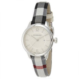 Buy Shop Burberry Classic Stone Silver Dial Horseberry Black Leather Strap Watch for Women - BU10103 USA Online