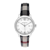 Buy Shop Burberry Classic Stone Silver Dial Horseberry Black Leather Strap Watch for Women - BU10103 USA Online