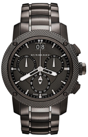 Buy Shop Burberry Endurance Chronograph Quartz Black Dial Black Steel Strap Watch For Men - BU9801 USA Online