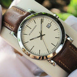 Buy Shop Burberry Heritage Beige Dial Brown Leather Strap Watch for Men - BU1777 USA Online