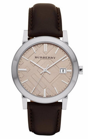 Buy Shop Burberry Heritage Beige Dial Brown Leather Strap Watch for Men - BU1777 USA Online