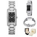 Buy Shop Burberry Heritage Black Dial Silver Steel Strap Watch For Women - BU9401 USA Online