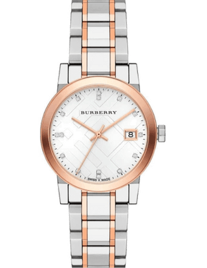 Buy Shop Burberry The City Silver Dial Two Tone Steel Strap Watch for Women - BU9214 USA Online