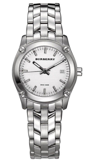 Buy Shop Burberry Heritage Check White Dial Silver Steel Strap Watch for Women - BU1853 USA Online