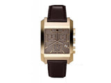 Buy Shop Burberry Heritage Chronograph Square Grey Dial Brown Leather Strap Watch for Men - BU1566 USA Online