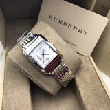 Buy Shop Burberry Heritage Diamond White Dial Silver Stainless Steel Strap Watch for Women - BU1583 USA Online
