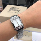 Buy Shop Burberry Heritage Diamond White Dial Silver Stainless Steel Strap Watch for Women - BU1583 USA Online