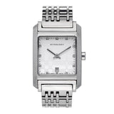 Buy Shop Burberry Heritage Diamond White Dial Silver Stainless Steel Strap Watch for Women - BU1583 USA Online