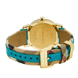 Buy Shop Burberry Heritage Gold Dial Blue Leather Strap Watch for Women - BU9112 USA Online