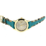 Buy Shop Burberry Heritage Gold Dial Blue Leather Strap Watch for Women - BU9112 USA Online
