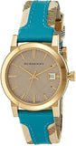 Buy Shop Burberry Heritage Gold Dial Blue Leather Strap Watch for Women - BU9112 USA Online