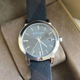 Buy Shop Burberry Heritage Grey Dial Black Leather Strap Watch for Men - BU9024 USA Online