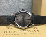 Buy Shop Burberry Heritage Grey Dial Black Leather Strap Watch for Men - BU9024 USA Online
