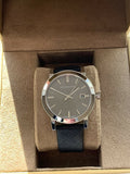 Buy Shop Burberry Heritage Grey Dial Black Leather Strap Watch for Men - BU9024 USA Online